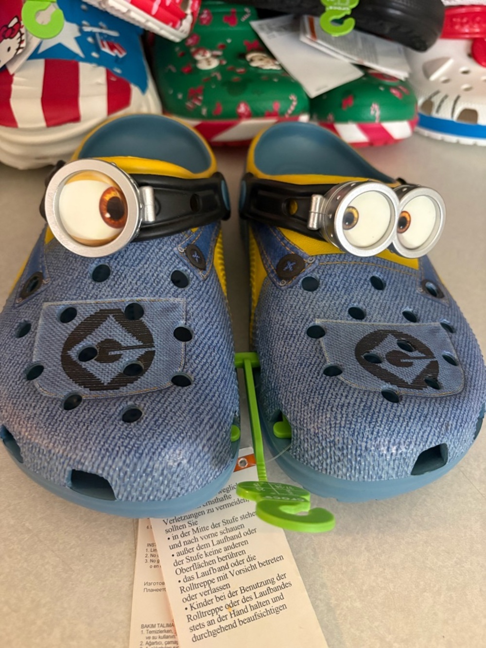 CROCS Kids' Minion Blue and Yellow Slip-On Clogs